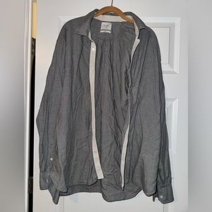 Grey casual button down dress shirt